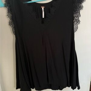Elegant Black Lace Trim Top